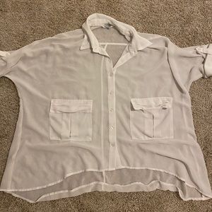 Women’s white oversized blouse, size small